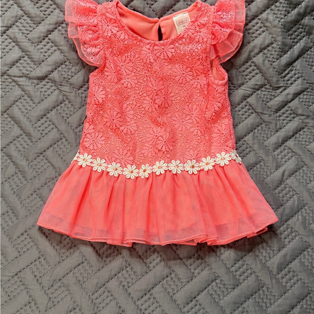 Swiggles Coral Lace Dress
